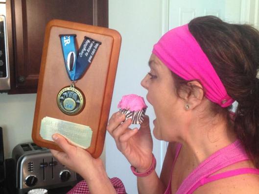 Akron Marathon (first full) celebration cupcake! 