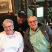 A surprise visit from grandma and grandpa Johnston!